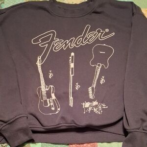 Divided Kids Sweatshirt - Navy with White Guitar Graphics